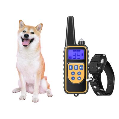 China Stocked Shock Remote Leash Collar Stop Bark Training Dog Waterproof Device for sale