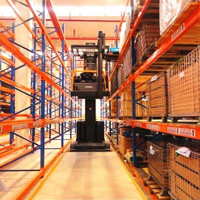 China High Quality Corrosion Protection ISO9001 CE Warehouse Storage Aisle Heavy Duty Very Narrow Pallet Rack System for sale