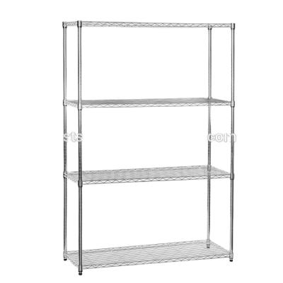 China Corrosion Protection ISO9001 CE Certificate For Home Display Use Chrome Wire Mesh Shelf for sale