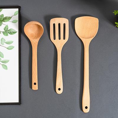 China New Good Viable Kitchen Tools Spatula Set Wooden Cookware Wooden Spatula for sale