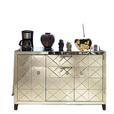 China Home Decorative Mirrored Buffet Cabinet Sideboard Modern Mirrored Cabinet for sale