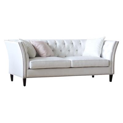 China European style 2 seater fabric tufted solid wood sofa for sale