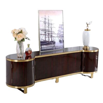 China Stainless Steel Antique Style With Solid Wood And Metal Box Drawer Leg TV Stand for sale