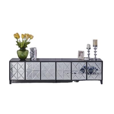 China Modern Design Wholesale Price Living Room TV Stand Furniture Classic Mirrored Wood Cabinet for sale