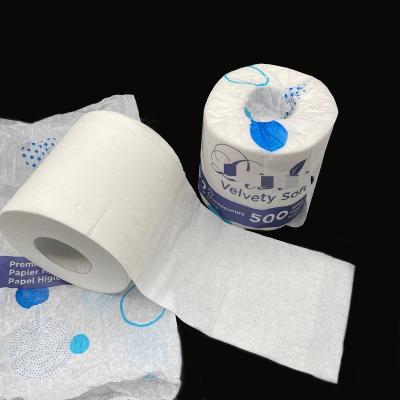 China Virgin Wood Pulp QINGSHE Factory 500 Custom Sheets Paper Towel 2 PLY 100% Virgin Wood Pulp Velvety Soft Bathroom Toilet Paper 150g for sale