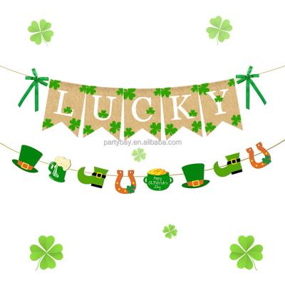 China New Durable 2022 Custom Banner Irish St. Patrick's Sign Felt Flags St. Patrick's Day Party Supplies for sale