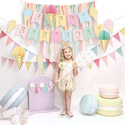 China Durable Wholesale Child Ice Cream Theme Party Decorations Christmas Party Supplies Ice Cream Decorations for sale