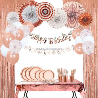 China Durable Birthday Party Decorations Manufacturers Wholesale Rose Gold Birthday Party Decorations Supplies for sale