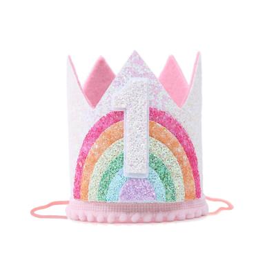 China Durable Birthday Decoration Party Supplies Crown Princess Felt Queen Crown for Kids Birthday Party Hats for sale