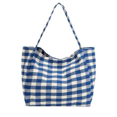 China Wholesale Simple Casual CANVAS Plaid Temperament Ladies Handbag Material Wholesale for sale