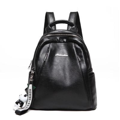 China Other high quality solid color zipper black supplier all-match lady casual backpack for sale