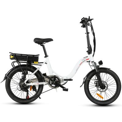 China Fashionable OEM Customized JG20 Latest 20 Inch 350w 36V10A Lithium Battery Rear Mounted Mini Folding Electric City Bike for sale