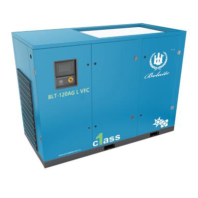 China Lubricated 120AG L High Pressure Variable Frequency Variable Tank Screw Compressor VFC 90KW Auto Air Compressor for sale