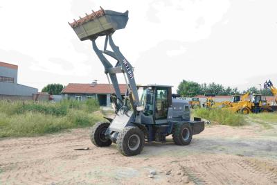 China Das Funktionieren belasten 1 Ton Compact Bucket Wheel Loader-Scheibenbremse-Schaufel zu verkaufen