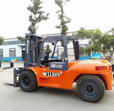 중국 FD100 Counterweight  IC Diesel Powered Forklift 10000kg 10 Ton Loading Weight 판매용