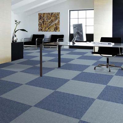 China Office Open Area Washable Stick Down Carpet Tiles Floor Puzzle Vinyl Carpet Covers for sale