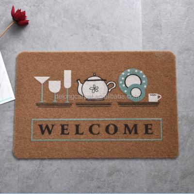 China Adhesive-protective non-slip entrance mat with embroidery designs for sale