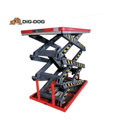 China Building Material Stores Customized Electric Stationary Scissor Three Platform Scissor Lift Table Stationary Lift Table For Sale for sale