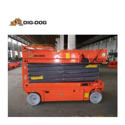 China DIG-DOG Machinery Repair Shops Cheapest Self Propelled Scissor Lift 1 Ton 2 Ton Self Propelled Mobile Portable Lifting Scissor Lift for sale