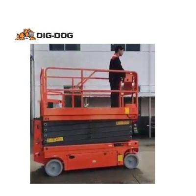 China DIG-DOG Machinery Repair Shops 1 Ton Heavy Duty Horizontal Scissor Platform Self Propelled Lifts for sale