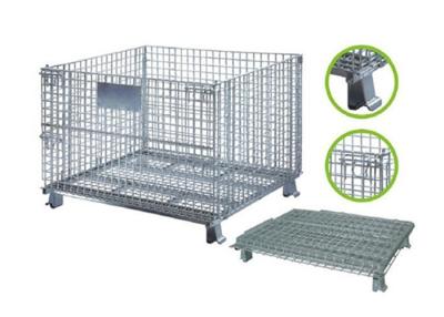 China Collapsible Steel Mesh Storage Cage For Warehouse Various Colors / Sizes for sale