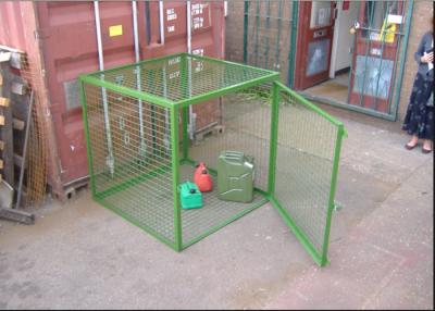 China Outdoor Propane Storage Cage Green Color , Gas Bottle Cage Powder Coating for sale