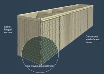 China Eco Friendly Hesco Blast Walls , Welded Gabion Box Multi Cellular Sliver Color for sale