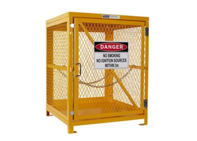 China Yellow Gas Cylinder Storage Cages Used For Gas Tank And Cylinder Locker for sale