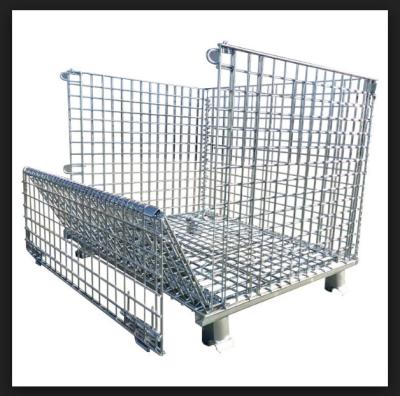 China Silvery Metal Mesh Storage Containers , Q235 Steel Heavy Duty Storage Cages for sale