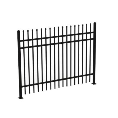 China 1.8mH 3 Rails Galvanized Wrought Iron Fence Panels , Decorative Metal Fencing for sale