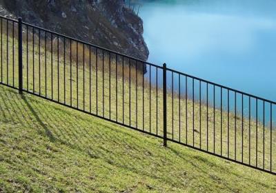 China High Security Black Steel Tube Fence Powder Coated Steel Fence Panels for sale