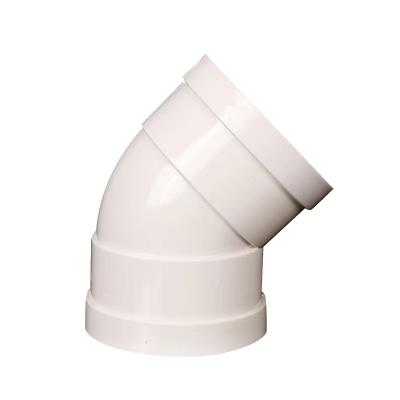 China Pipe Lines Connect 45 Degree PVC Elbow Drainage Pipe Fittings High Quality Product Plumbing Coupling For Water Drainage for sale