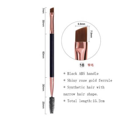 China Angular Blush FYD Double Ended Private Label Private Label Eyebrow Brush Double Head Angled Eyebrow Brush Wholesale Spoolie Brush for sale