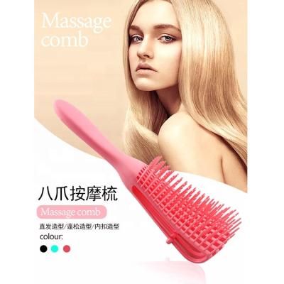 China Hot Selling FYD Amazone Detangling Silicone Hair Scalp Massager Brush for Natural Hair-Detangler for African America 3a to 4c Wavy Curly Hair Brush for sale