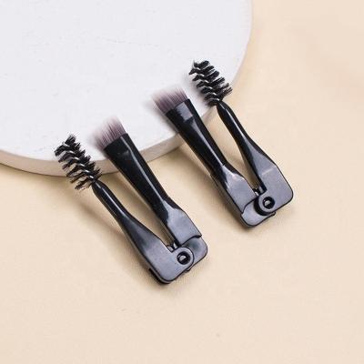 China Angular Blush FYD Double Ended Eyebrow Brush Private Label Makeup Eyelash Sweep Cosmetic Angled Eyebrow Brush for sale