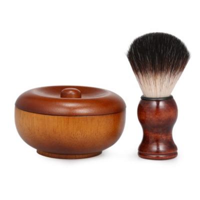 China FYD Men's Grooming Men Grooming OEM Schima Beard Brush Shaving Brush Wooden Bowl Set for sale