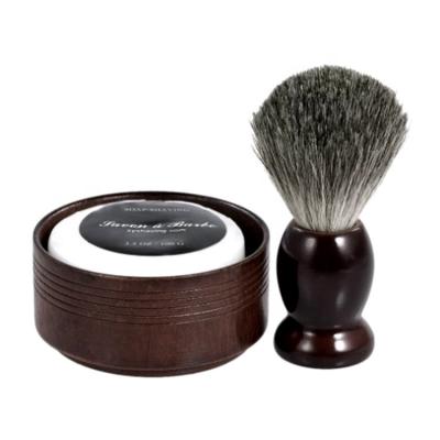 China Custom Men's Grooming FYD Logo Wood Shave Brush Bowl Soap Set for Men's Shaving for sale