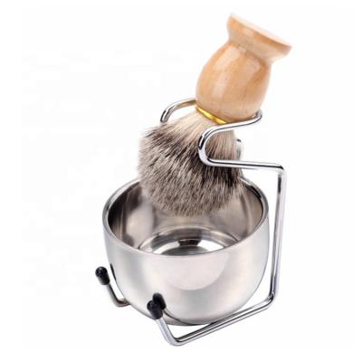 China Men's Grooming Stainless Steel Knot Bowl Brush Kit Set For Men With Luxury Material Shaving Holder for sale