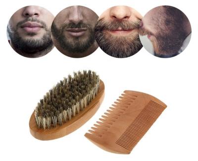 China FYD Bread Trimming Portable Gift Bag Beard Comb And Brush Beard Grooming Kit Set For Men Care Soft Beard Brush for sale