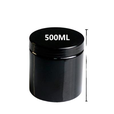 China Cosmetics Packaging Plastic Black Jar Box Plastic Activated Charcoal Powder Box Facial Wax Cream Bottle Mask Bottle Cream Bottle Food Jar for sale