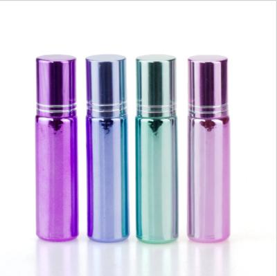 China Personal Care 5ml 10ml Glass Essential Oil Diffuser Luxury UV Coating Roll On Bottle for sale