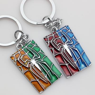 China Custom Spider-Man Metal Cast Metal Gift Enamel Key Ring Keychain Zinc Alloy Key Chain No Minimum for sale