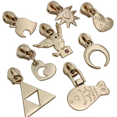 China Other ready to ship high quality bag zipper pulls handbag, bag metal zipper puller slider, zinc alloy gold plating zipper puller for sale