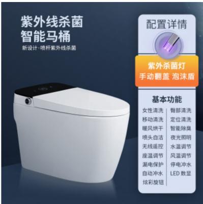 China Manual Flip Pp Cover Dual Flush Toilet Siphon Equipped Ultraviolet Sterilization Lamp for sale