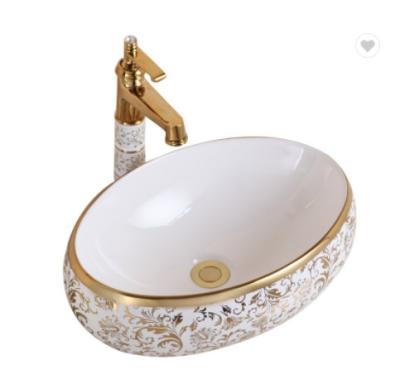 China El lavabo europeo del cuarto de baño electrochapó el lavabo de oro del color en venta