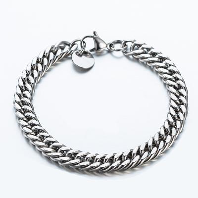 China Fashionable Wholesale High Quality Stainless Steel Snake Jewelry Mens Cuban Link Chain Bracelet for sale