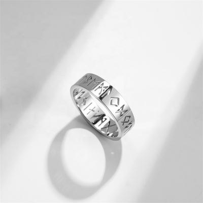 China Amazon FASHIONABLE New Viking Ring Hot Sale Cheap Stainless Steel Hollow Rings For Men And Women for sale