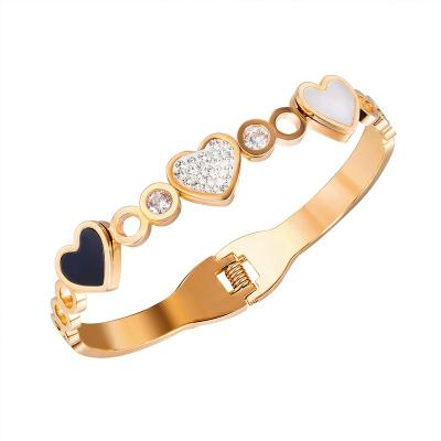 China Wholesale TRENDY Classic Diamond Heart Fashion Accessories Bracelet Niche Titanium Steel Women's Bracelet for sale