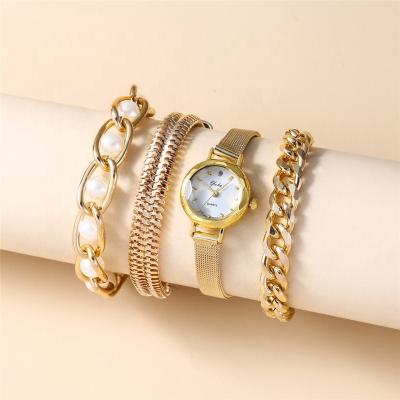 China FASHION Yiwu 4pcs/set Women Watch Bracelet Set Golden Jewelry For Gift for sale