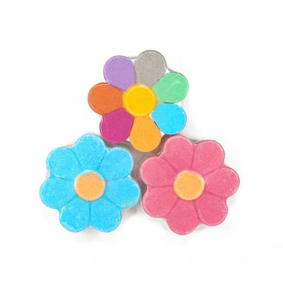 China OEM Factory Wholesale 3.5Oz 100% Natural MDSD Organic Flower Shaped Handmade Herbal Tub Colorful Body Scrub fizzies Bath Bomb for sale